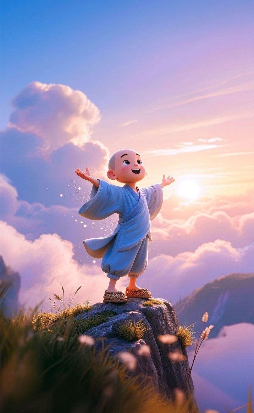 那个小和尚回头看了觉明一眼，笑着回答：“我的心去哪里，我就去哪里！” ... ... ...