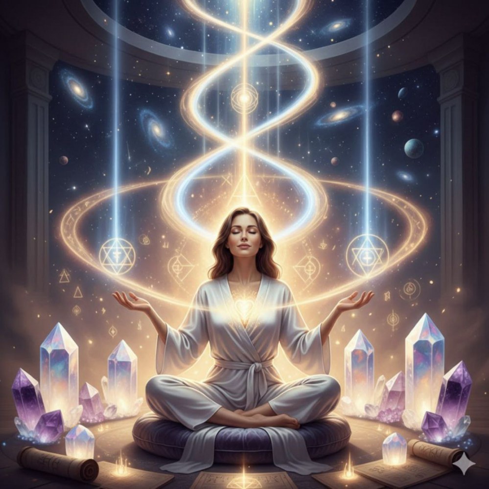 携带着对“灵魂意识”的神圣觉知，安住于光明中心